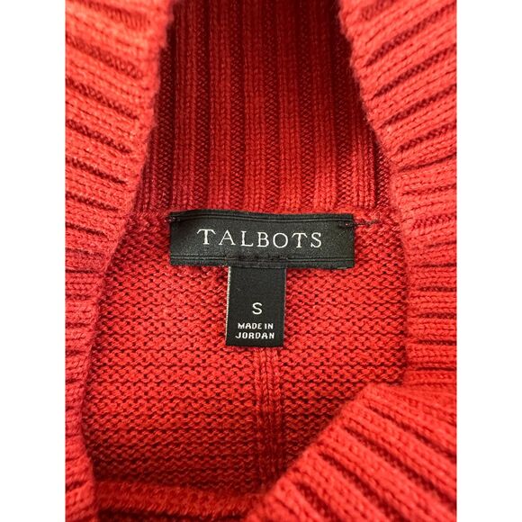 Talbots Women's Rust Orange Long Sleeve Mock Neck Pullover Sweater Knit size S - Picture 4 of 7